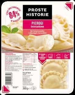 PRODUKTY CHŁODZONE TOP produkt Pierogi z serem 360 g Pierogi na słodko PROSTE HISTORIE to słodycz na talerzu, która zachwyca swoją prostotą i wyjątkowym smakiem.