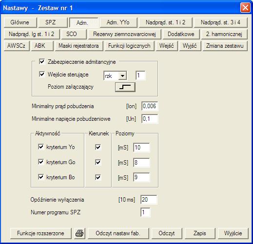 ZSN 5/Lv2 Zabzpz zmzar admta Y>, G>, B> 08-06-02 3. Paramtr. 1. Stpń admta akt: [ Tak, N ], 2. W stpa admtag akt: [ Tak, N ], 3. W struą załązm stpa admtag: [RZK, ZCS, SWE, FXL], 4.