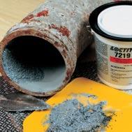 High Temperature Wear Resistant Putty, przed naniesieniem powłoki zabezpieczającej Loctite Nordbak. Prosimy o zapoznanie się ze szczegółami na stronie 9.