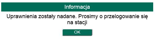 Menu Wnioski Po wykonaniu powyższej operacji, wyborze przycisku Tak, użytkownik w otrzymanym komunikacie zostanie