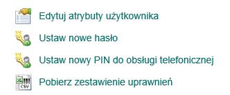 Menu Użytkownik Edytuj atrybuty użytkownika akcja pozwala użytkownikowi zewnętrznemu edytować własne dane teleadresowe tj. numery telefonów, faksu oraz adres e-mail.