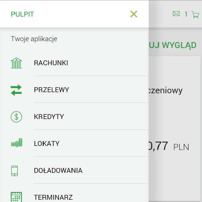 Przejście do dowolnej opcji lub kliknięcie w dowolny obszar ekranu nie zamyka menu. Na urządzeniach o mniejszej przekątnej ekranu, tj.