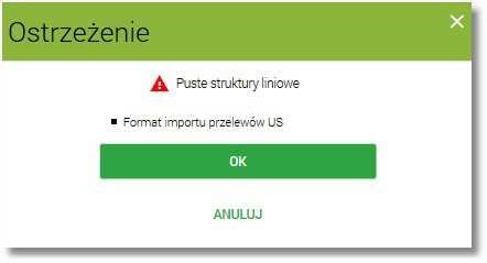 Import opisu struktury Odnośniki Import struktury, Pokaż strukturę i Usuń strukturę stają się aktywne, gdy wybranym