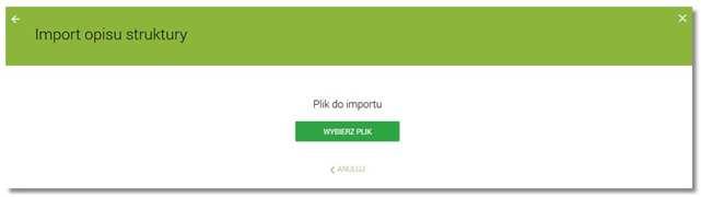 Ustawienie formatu liniowego wymaga pliku z zapisaną strukturą formatu schema.ini. Struktura pliku musi zostać zaimportowana.