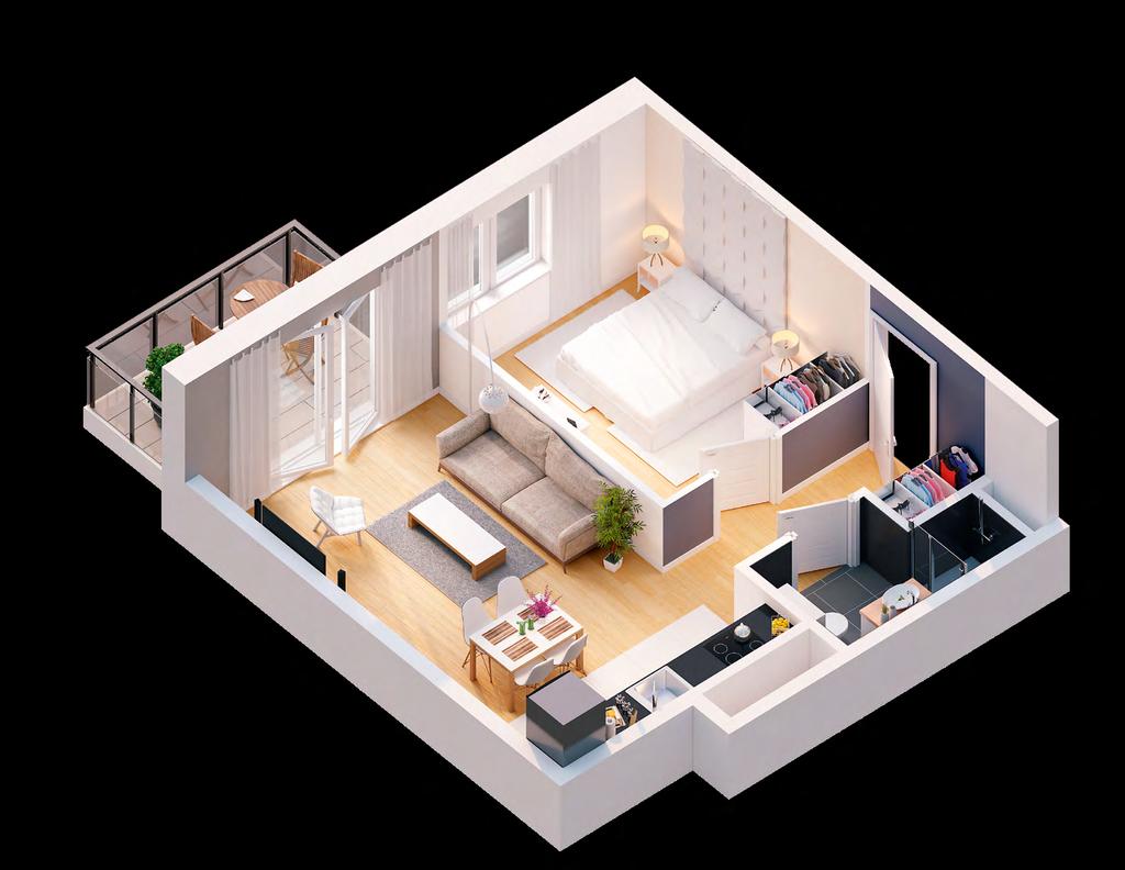 Hol 4,38 m² Salon z aneksem