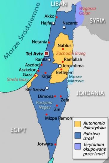IZRAEL Największym miastem Izraela jest Jerozolima, stolica administracyjna i stolica państwa według izraelskiego prawa.