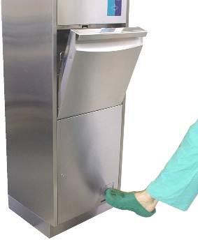 Otwieranie / zamykanie drzwi komory mycia: Krótko przytrzymać dłoń w odległości 2 8 cm przed ekranem klawiatury foliowej.