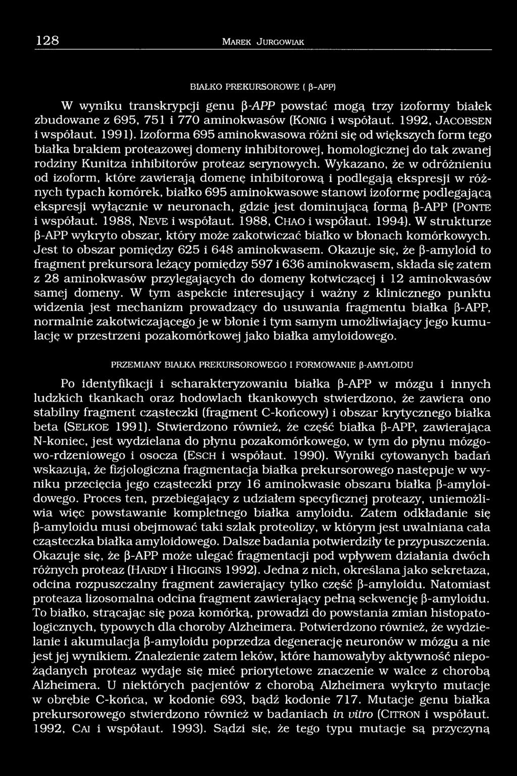 Izoforma 695 aminokwasowa różni się od większych form tego białka brakiem proteazowej domeny inhibitorowej, homologicznej do tak zwanej rodziny Kunitza inhibitorów proteaz serynowych.
