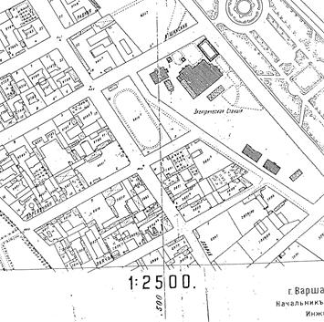 Plan elektrowni na Powiślu w 1904 r.