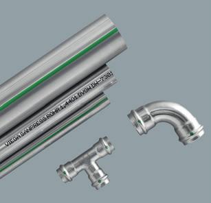 Zasady stosowania metalowych systemów instalacyjnych - Wydanie 3 Sanpress Inox / Sanpress Inox XL Materiał rury PN-EN 10312 Materiał złączek zaprasowywanych Element uszczelniający Stan przy dostawie