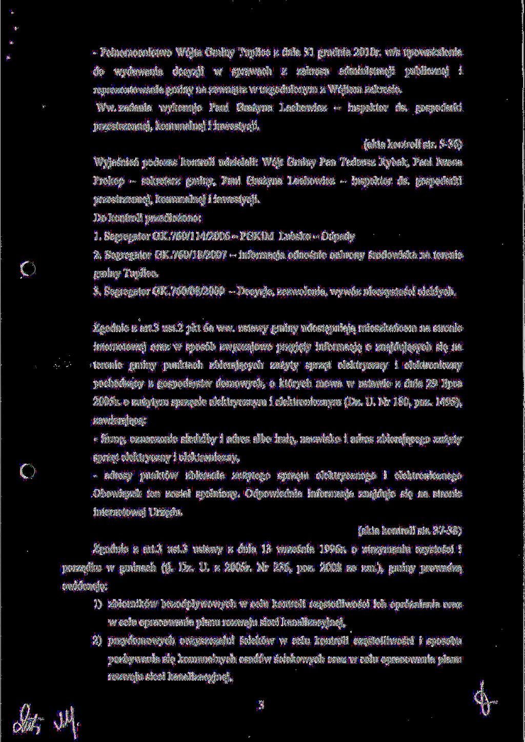 - Pelnomocnictwo W6jta Gminy Tuplice z dnia 31 grudnia 2010r.
