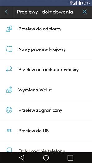 Twoje przelewy zdefiniowane i cykliczne dostępne są w serwisie mobilnym na Liście odbiorców, do której dotrzesz wybierając na Pulpicie przycisk PRZELEW, a następnie Przelew do odbiorcy.