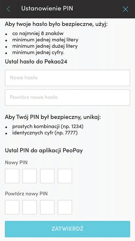 telefonu oraz informację o limitach. 1 2 3 4 5 Jeśli wcześniej korzystałeś już z Pekao24 zamiast tymczasowego kodu PIN podaj hasło do Pekao24 kolejne kroki są analogiczne.