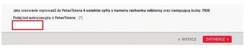 Z kolei wybranie opcji Nie wywoła ponownie ekran służący do wprowadzenia numeru PIN. UWAGA!