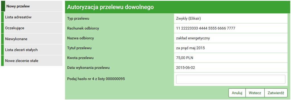 11.4 Uaktualnianie definicji 101 Rysunek 11.17: Wykonywanie przelewu na podstawie definicji-podsumowanie 11.3.