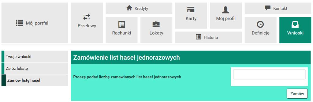 12.3 Zamawianie karty kodów jednorazowych 129 jeśli Klient zdecyduje się na inny rodzaj autoryzacji i chce wycofać się z zamówienia.