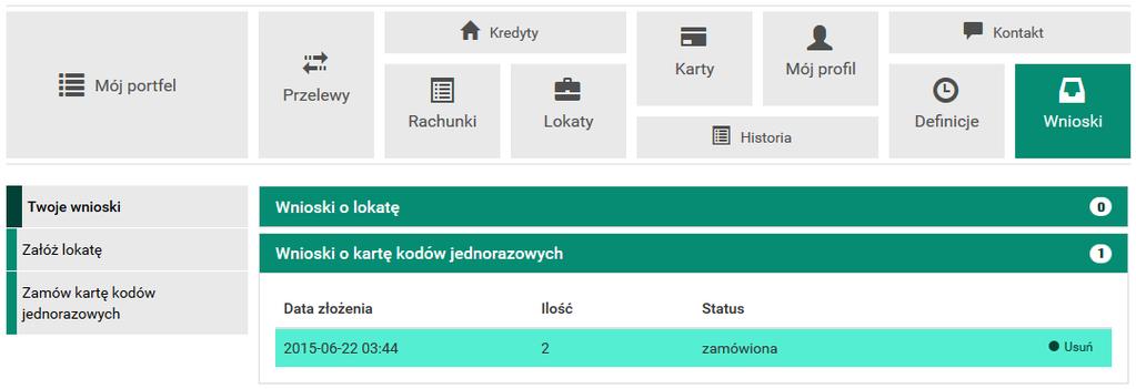 130 Wnioski Rysunek 12.4: Zamówienie listy kodów jednorazowych Rysunek 12.5: Wnioski o kartę kodów jednorazowych dziecka w rodzinie wypłacana będzie aż do uzyskania przez dziecko pełnoletności.