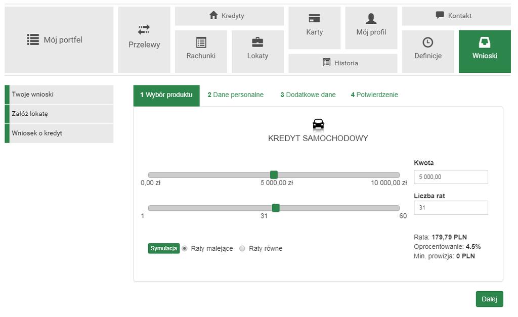 12.5 Wniosek o kredyt 133