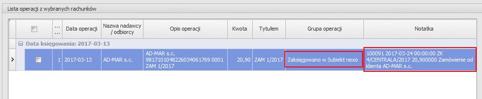 W przypadku, gdy w programie Subiekt Nexo nie aktywowano funkcjonalności flag, znacznik opłacone odczytywany jest z pola Uwagi. 3.