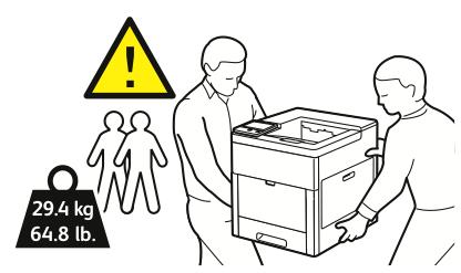 Konserwacja 8. Jeśli został zainstalowany opcjonalny podajnik na 550 arkuszy, należy go odblokować, a następnie zdemontować przed przeniesieniem drukarki. 9.