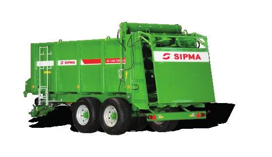 ROZRZUTNIKI OBORNIKA SIPMA RO 1200 TORNADO SIPMA RO 600 ZEFIR SIPMA RO 800 TAJFUN SIPMA RO 1000 TAJFUN Resorowane podwozie typu tandem zapewnia duży komfort pracy.