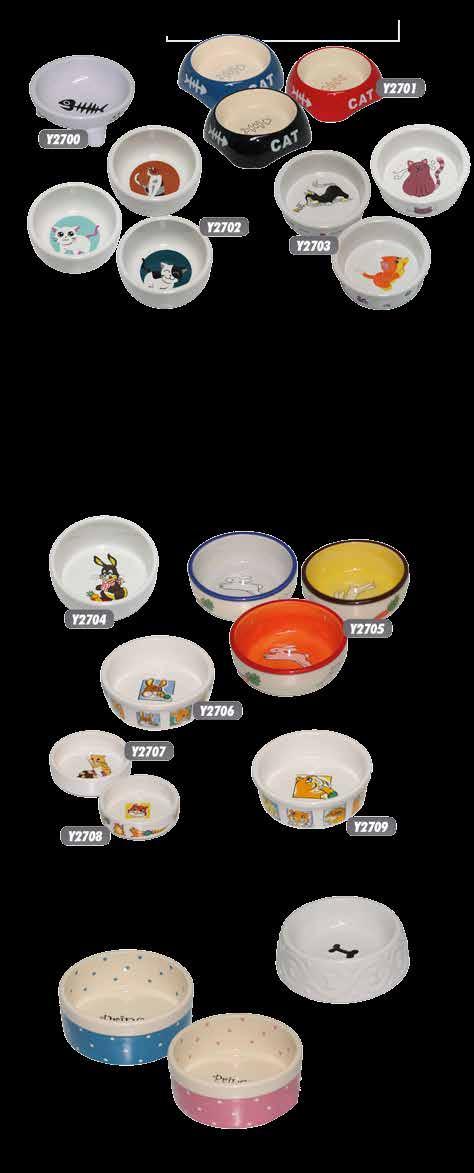 MISKI CERAMICZNE DLA KOTÓW Y2700 Y2701 Y2702 Y2703 Miska na nóżkach 12,5x5 cm Miska 3 kolory 13,5x4,5 cm Miska 3 motywy 11,5x5 cm Miska 3 motywy 12,5x4,5 cm Y2724 BIAŁY Y2724 RÓŻ