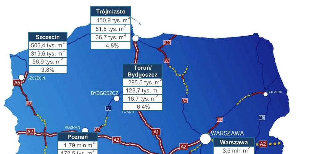 1. WPROWADZENIE Na koniec 2017 roku całkowite zasoby nowoczesnej powierzchni logistyczno-magazynowej w Polsce przekraczały 13,6 mln m².