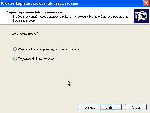 Krok 17 Przejdź do folderu "Moje dokumenty" i zlokalizuj plik o nazwie "backup.bkf".