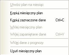 148 z następującymi funkcjami: Utwórz plan utworzy plan normalny; Utwórz plan z zaznaczonych utworzy plan złoŝony z zaznaczonych na liście planów; Utwórz kopię aktywnego planu utworzy kopię aktywnego