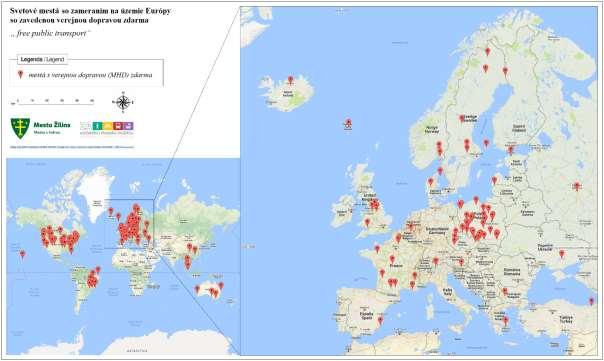 Mapa miest so zavedenou bezplatnou dopravou IV. Ako financovať bezplatnú MHD?