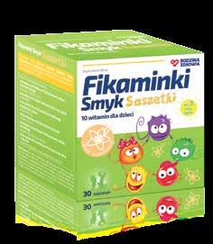 10 witamin 1 saszetka Smak bananowy 30 saszetek EAN: 5902666651280 Nr towaru: 121124 Smak waniliowy 30 saszetek EAN: 5902666651273 Nr towaru: 121126 Fikaminki Smyk Saszetki stworzony z myślą o