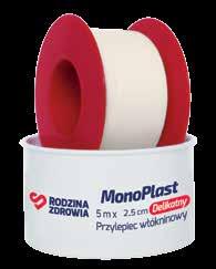 Plastry MonoPlast Delikatny MultiPlast Tygryski Plastry Przylepiec włókninowy MonoPlast Delikatny: polecany dla całej rodziny, charakteryzuje się wysoką przepuszczalnością powietrza i pary wodnej,