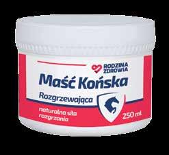 Kosmetyki Kosmetyk Pojemność: 250 ml EAN: 5902666650443 Nr towaru: 118428 Maść Końska Chłodząca Polecana jest do masażu w celu łagodzenia podrażnień, chłodzenia i odświeżania skóry po wysiłku