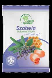 Owoce ogrodów Środek spożywczy Ziołowe cukierki z witaminą C Masa netto: 60 g EAN: 5902666651365 Nr towaru: 120131 Owoce ogrodów Dzika Róża Ziołowe cukierki z dziką różą i witaminą C Wartość