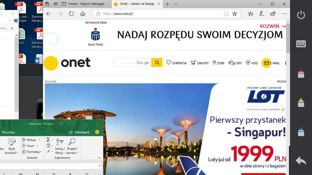 Instrukcja obsługi aplikacji Connect str. 30 Rys. 3-2-3-2-2 Interfejs prezentacji PowerPoint otwartej na urządzeniu przenośnym 3.2.4 Pulpit zdalny Aby uruchomić tryb pulpitu zdalnego, dotknij znajdującej się na ekranie głównym ikony.