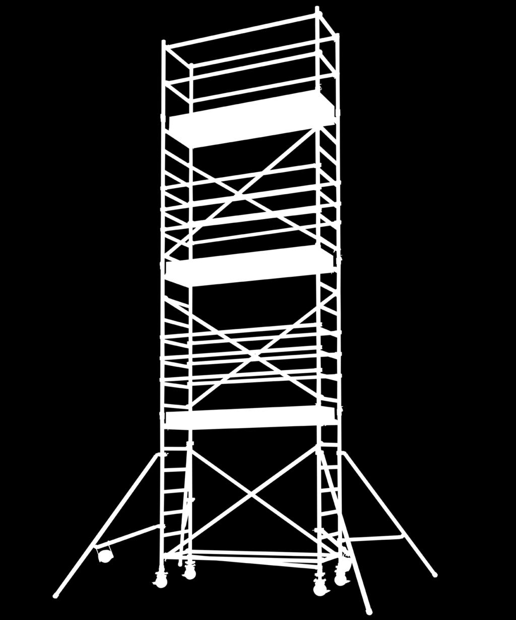 Masa rusztowania [kg] 98,4 181,4 139 244,2 207,2 317,8 233 386 301,2 Uwaga: Obciążany może być tylko jeden poziom podestów Maksymalna wysokość konstrukcji rusztowania = h+1.