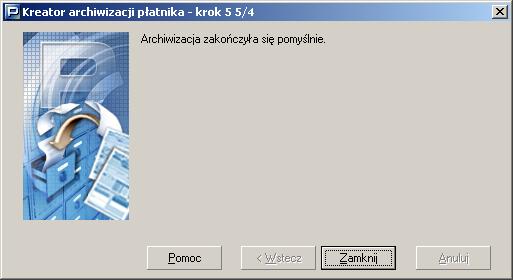 Rysunek 63. Okno kreatora archiwizacji płatnika krok 4/4 5.1.