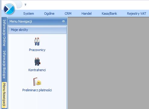 Kolejność pozycji znajdujących się w sekcji Moje skróty można dowolnie zmieniać metodą przeciągnij i upuść. Rys 9. Menu Nawigacji Moje Skróty 2.1.