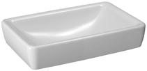 wycięcia w blacie 899967 Produkty rekomendowane (zamawiane osobno): - syfon D40 mm chrom 893979 Umywalka nablatowa 600 x 400 mm szlifowany spód i tył umywalki bez otworu na baterię bez systemu