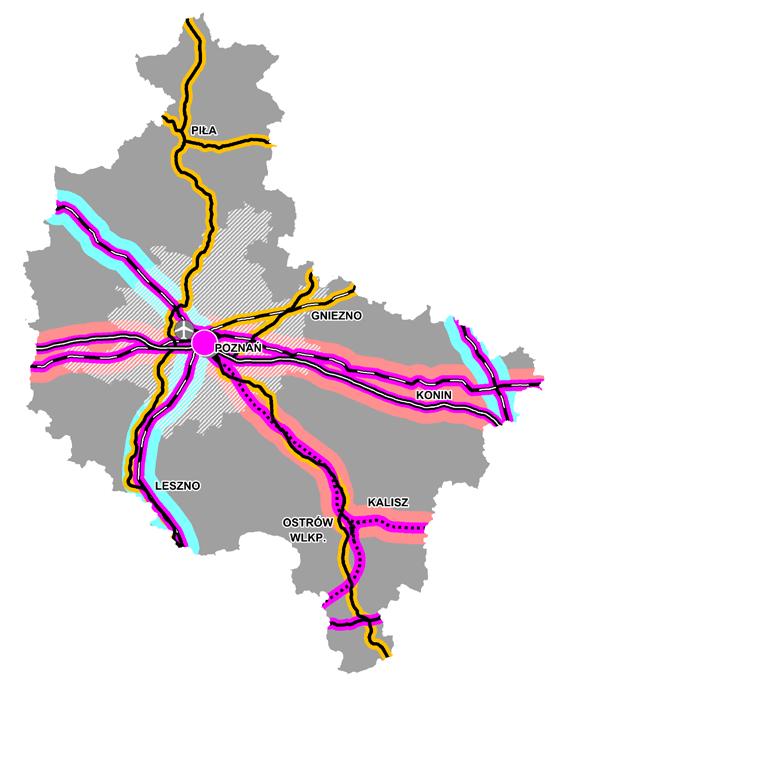 (E59) Wrocław Główny Poznań Główny linia kolejowa nr 351 (E59) Poznań Główny Szczecin Główny planowana linia Kolei Dużych Prędkości Warszawa Łódź