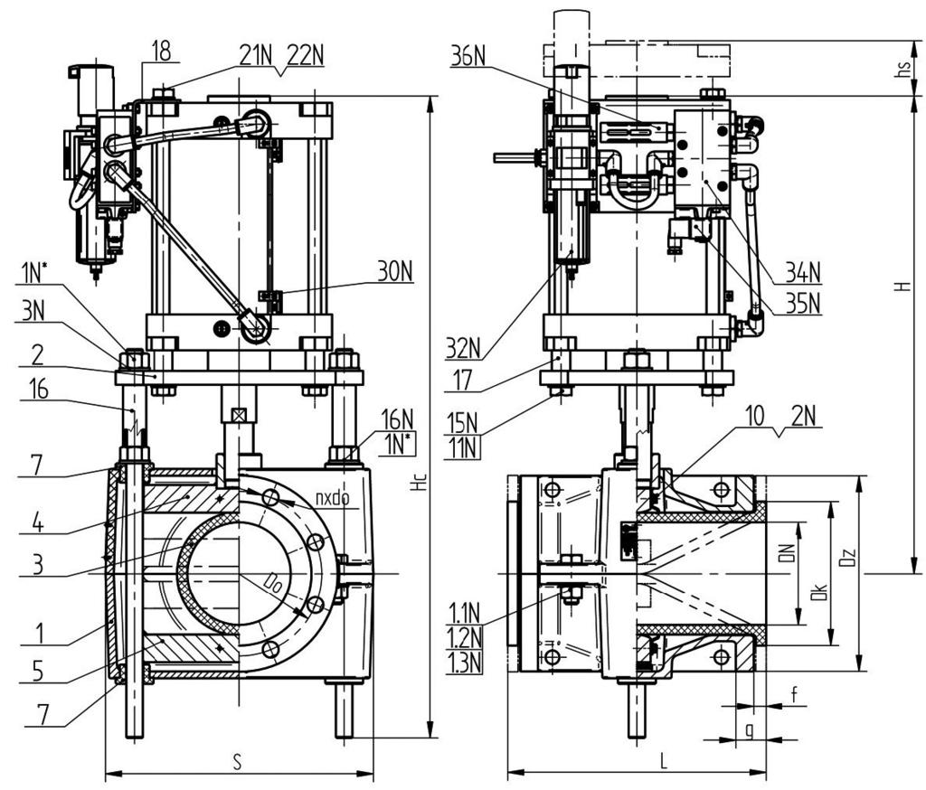 Dotyczy kurków od KDE 5 For bal valves: KDE 5 and bigger sizes Staliwo chemoodporne Chemically resistant Cast Steel /04 Staliwo węglowe Carbon Cast Steel 9 Zawór przeponowy typ ZPB-P DN 5 50