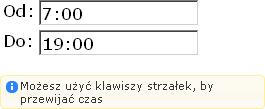 Czynność ta powoduje wyświetlenie menu: o opcja edytuj umożliwia edycję czasu pracy komórki organizacyjnej. W polach od do należy wprowadzić czas pracy komórki dla wybranego dnia.