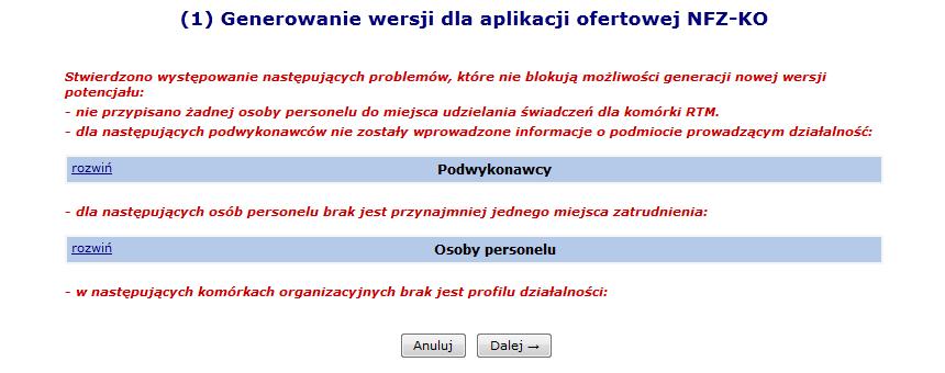 5.8 Wersja profilu świadczeniodawcy Uwaga!