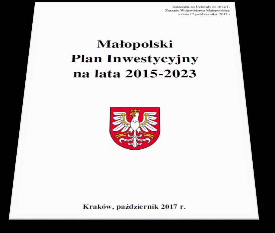 Zgodnie z Małopolskim Planem Inwestycyjnym do 2023 roku