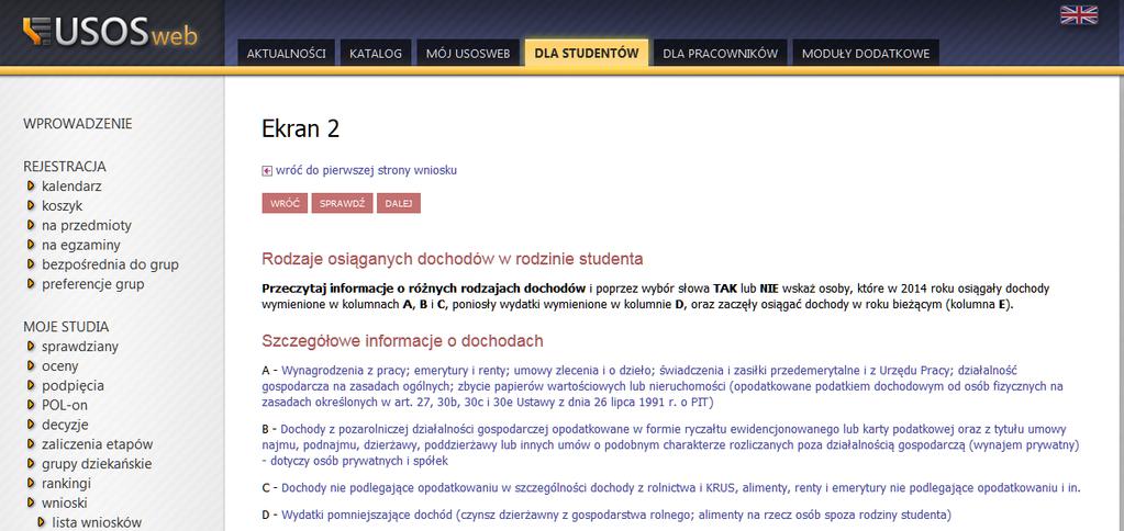 Ekran 2 W pierwszej kolejności zapoznaj się bardzo szczegółowo z informacjami na temat poszczególnych