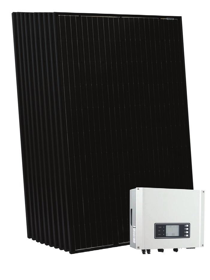 Dzięki zastosowaniu pakietu paneli fotowoltaicznych składającego się z 10-40 paneli można uzyskać od 3 do 12 kw.