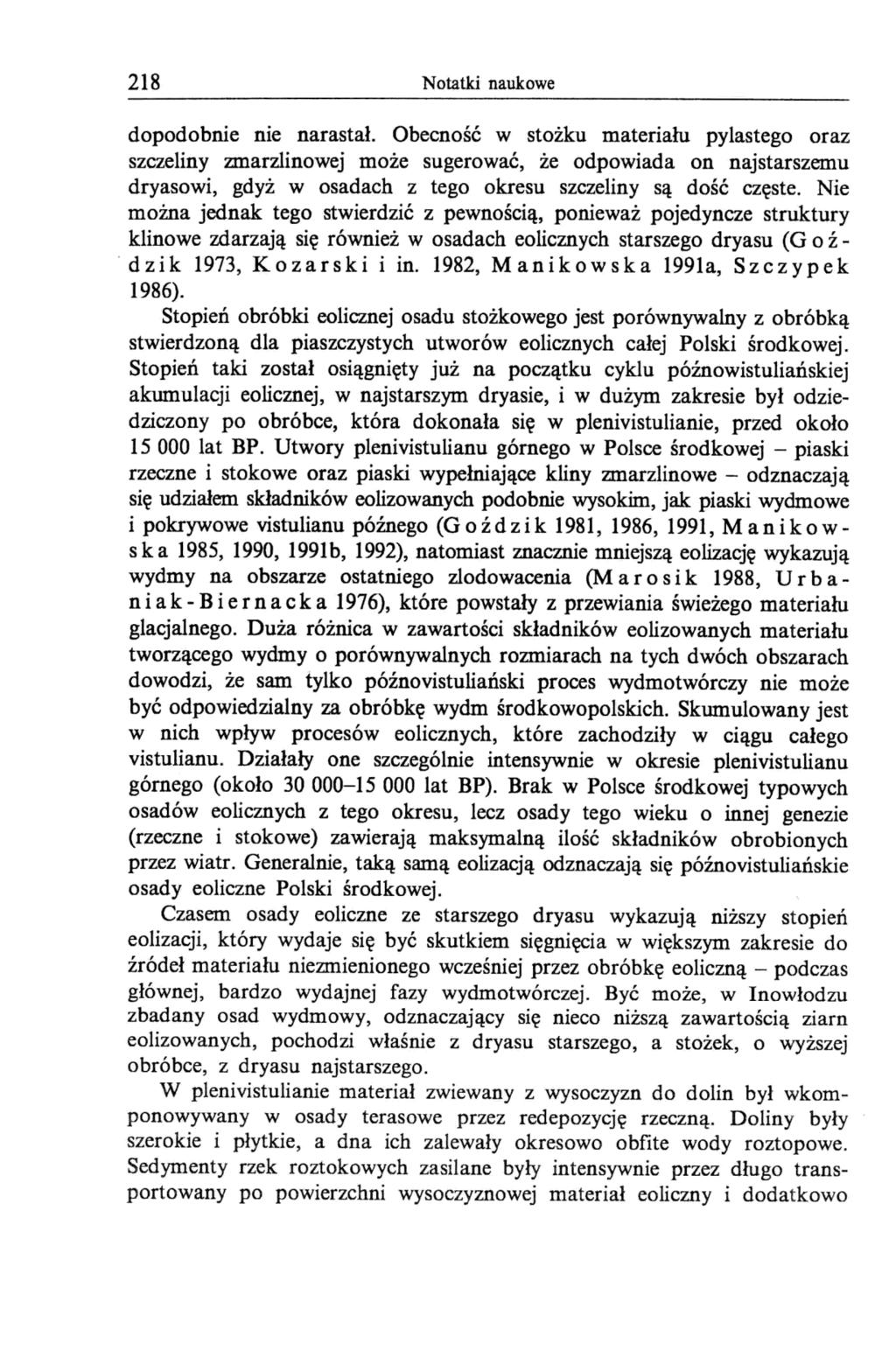 218 Notatki naukowe dopodobnie nie narastał.