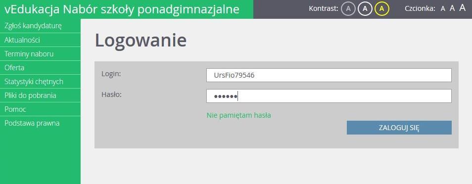 Jak wypełnić wniosek? Wprowadzanie danych do systemu przez kandydatów z gimnazjów prowadzonych przez m.st. Warszawę Logowanie do systemu Kandydat z gimnazjum prowadzonego przez m.st. Warszawę rozpoczyna korzystanie z systemu od logowania się za pomocą otrzymanych w szkole danych dostępowych tj.