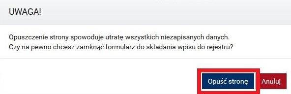 9 WYLOGOWANIE Z PURM Aby wylogować się z PURM, należy kliknąć lewym przyciskiem myszy na przycisk Wyloguj