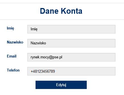 8 OBSŁUGA KONTA UŻYTKOWNIKA Zalogowany użytkownik ma możliwość zarządzania swoim kontem. Menu dostępne jest w zakładce Konto Moje Konto.